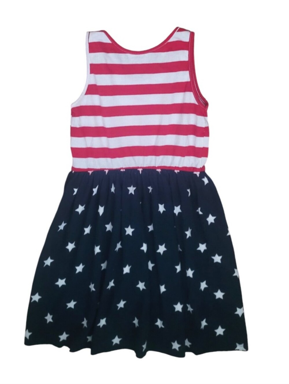 The Children's Place Girl's Red White and Navy Star Striped SleevelessTank Dress - Picture 7 of 11
